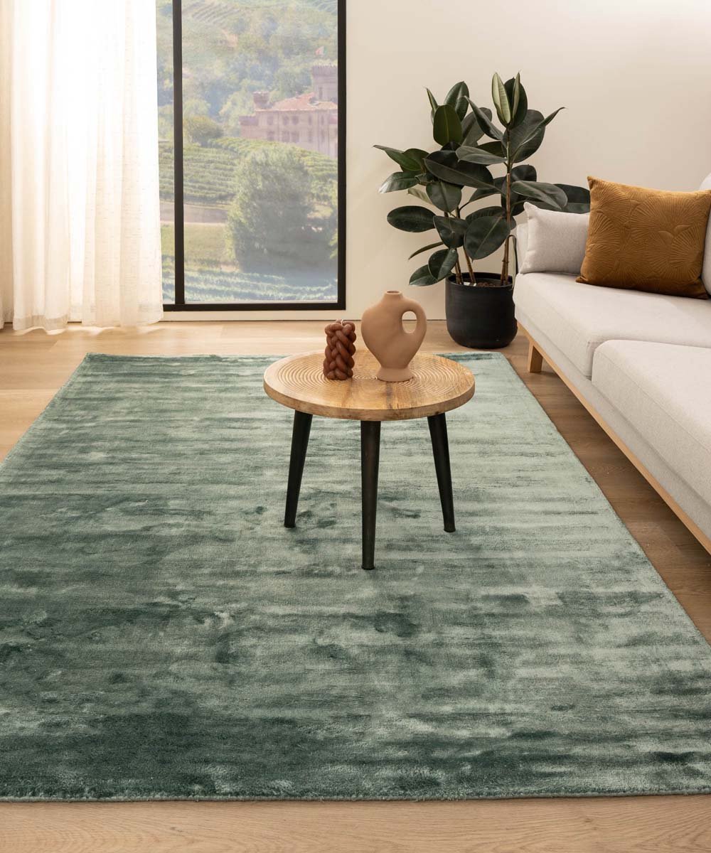 Viscose vloerkleed - Pearl azuurblauw 160x240