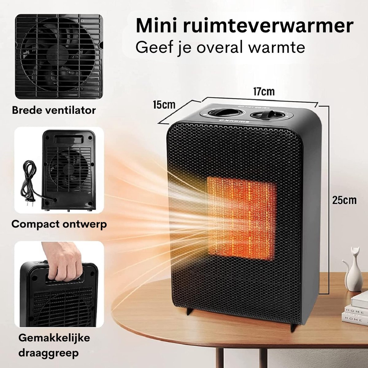 Ventilatorkachel - verwarming - oververhittingsbeveiliging - stille ventilator - electrice verwarming - eco - winter