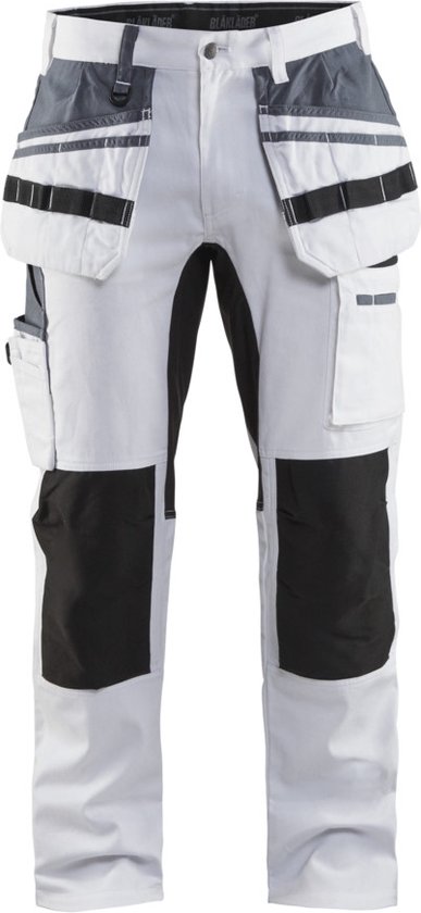 Blåkläder 1910-1000 Pantalon de travail Painters avec Stretch Wit/ noir taille 52