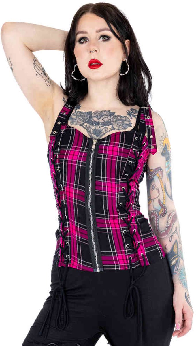 Heartless - Melanie Mouwloze top - M - Roze