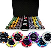 Poker Merchant - poker set Skyline cash game 1000 chips - incl. pokerkoffer - incl. pokerkaarten - incl. dealerbutton.
