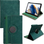 Casemania Hoes Geschikt voor Samsung Galaxy Tab A9 (8.7 inch 2023) Emerald Green - Draaibare Tablet Book Cover