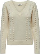 JDY JDYMAURINE L/S V-NECK DOT PULLOVER KNT Dames Trui - Maat M