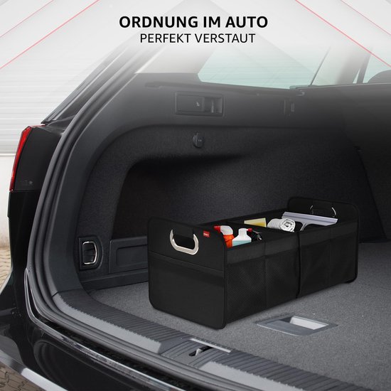 FORTEM Kofferbak Organizer Auto, Opvouwbare SUV Opberger met Meerdere Vakken, 600D Oxford, Antislip Bodem, Verstelbare Bandjes, Zachte Deksel