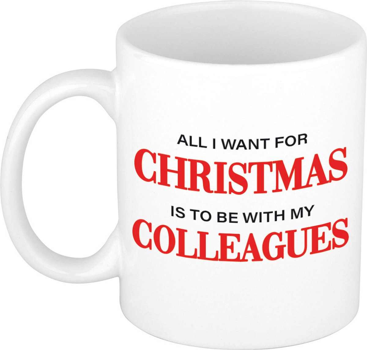 Bellatio Decorations Koffiemok - Collegas - 300 ml - keramiek - kerstcadeau - kerstmis