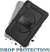 Hoes met ingebouwde Screenprotector Geschikt voor Apple iPad Pro 12.9 | Inclusief 360° Draaibare Handriem en Schouderriem | Extreme bescherming | Ideaal voor zakelijk gebruik | Blauw
