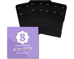 BH verlengstuk 3 haaks - 3Pack zwart - BH accessoires - Beha verlenger - Bra Extender - BH clip - BH Verlenger - Shapetape
