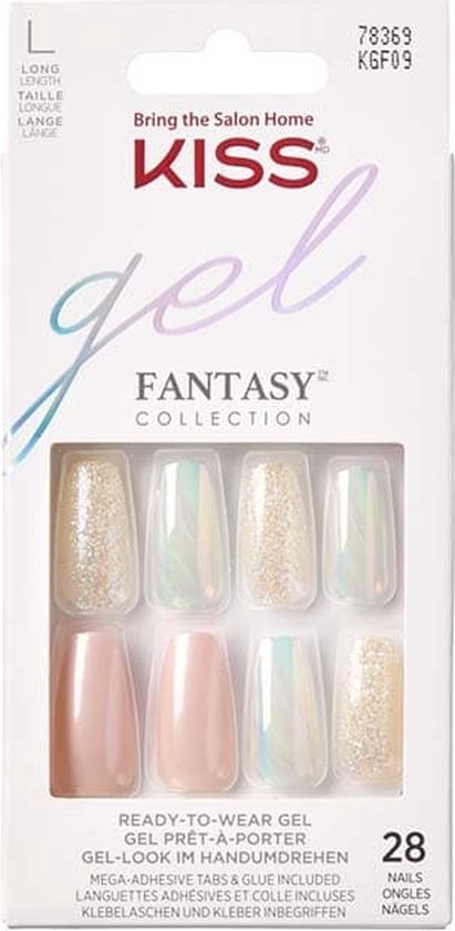 Foto: Kiss gellak glam fantasy nails kunstnagels 28 stuks nepnagels higher love