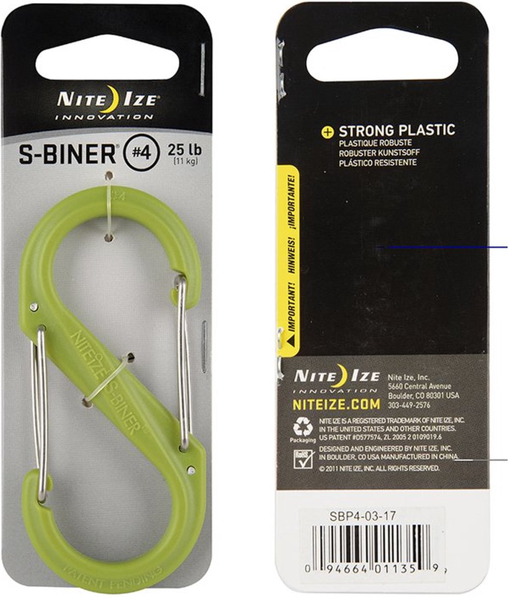 Nite Ize S-Biner Karabijnhaak Kunststof Groen #4