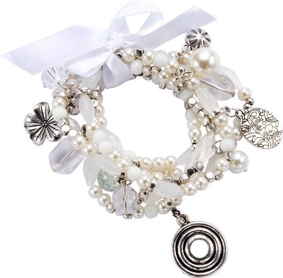 Bracelet Behave avec perles et pendentifs et noeud