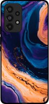 Smartphonica Telefoonhoesje voor Samsung Galaxy A53 5G marmer look - backcover marmer hoesje - Blauw geschikt voor Samsung Galaxy A53 5G