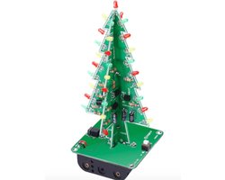 foto van OTRONIC® Kerstboom soldeerkit met knipperende rode, groene en gele LEDs
