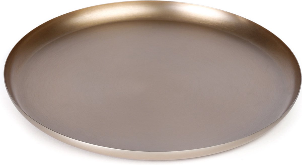 XLBoom Bao Tray Small Ø 25 cm Soft Black - Design serveerschaal van roestvrij staal - Verkrijgbaar in Soft Black | Matt Black | Soft Copper | Red | Green - Luxe dienblad voor tafel & interieur