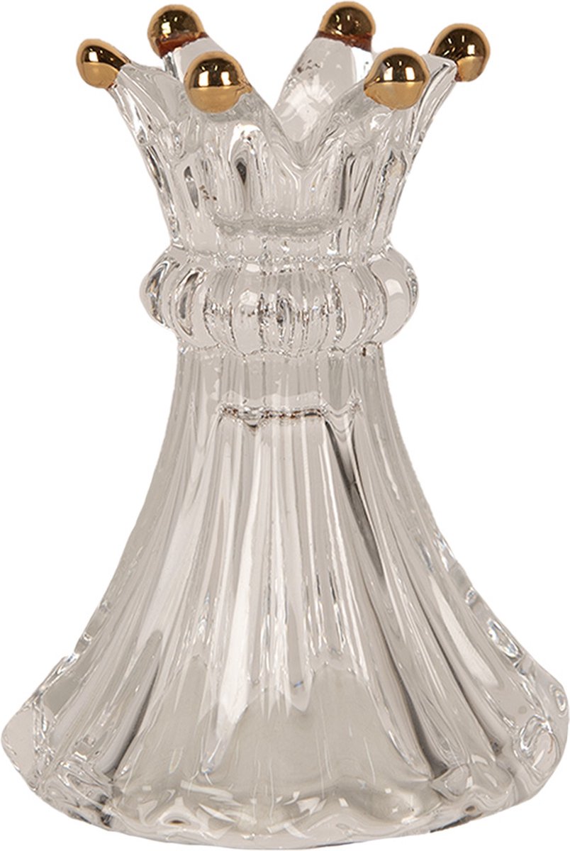 Clayre & Eef Kandelaar Ø 16x17 cm Transparant Glas
