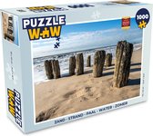 Puzzel Zand - Strand - Paal - Water - Zomer - Legpuzzel - Puzzel 1000 stukjes volwassenen