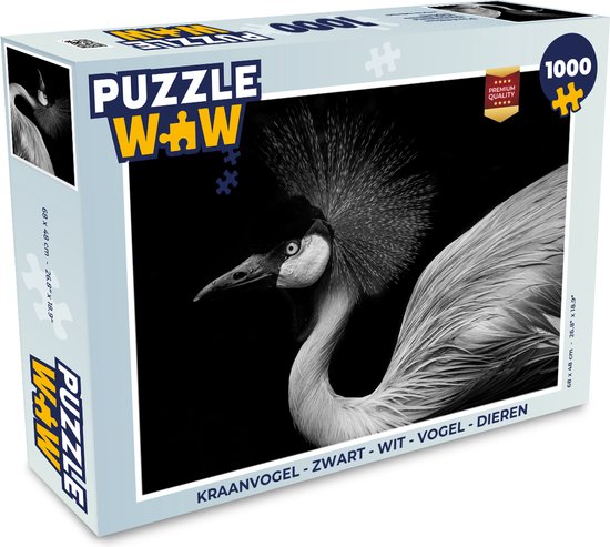 Puzzle Grue - Zwart - Wit - Vogel - Animaux - Puzzle - Puzzle 1000 pièces adultes