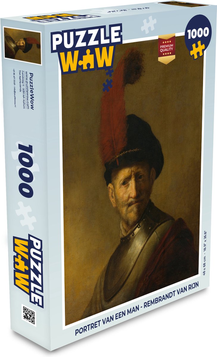 Puzzel Portret van een man - Rembrandt van Rijn - Legpuzzel - Puzzel 1000  stukjes... | bol