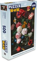 Puzzel Stilleven met bloemen in een glazen vaas - Schilderij van Jan Davidsz. de Heem - Legpuzzel - Puzzel 500 stukjes