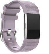 CHPN - Horlogebandje - Bandje geschikt voor Fitbit - Fitbit Charge 2 Sportbandje - Lila paars - Small - Horlogeband - Armband -Polsband