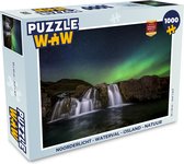 Puzzel Noorderlicht - Waterval - IJsland - Natuur - Legpuzzel - Puzzel 1000 stukjes volwassenen