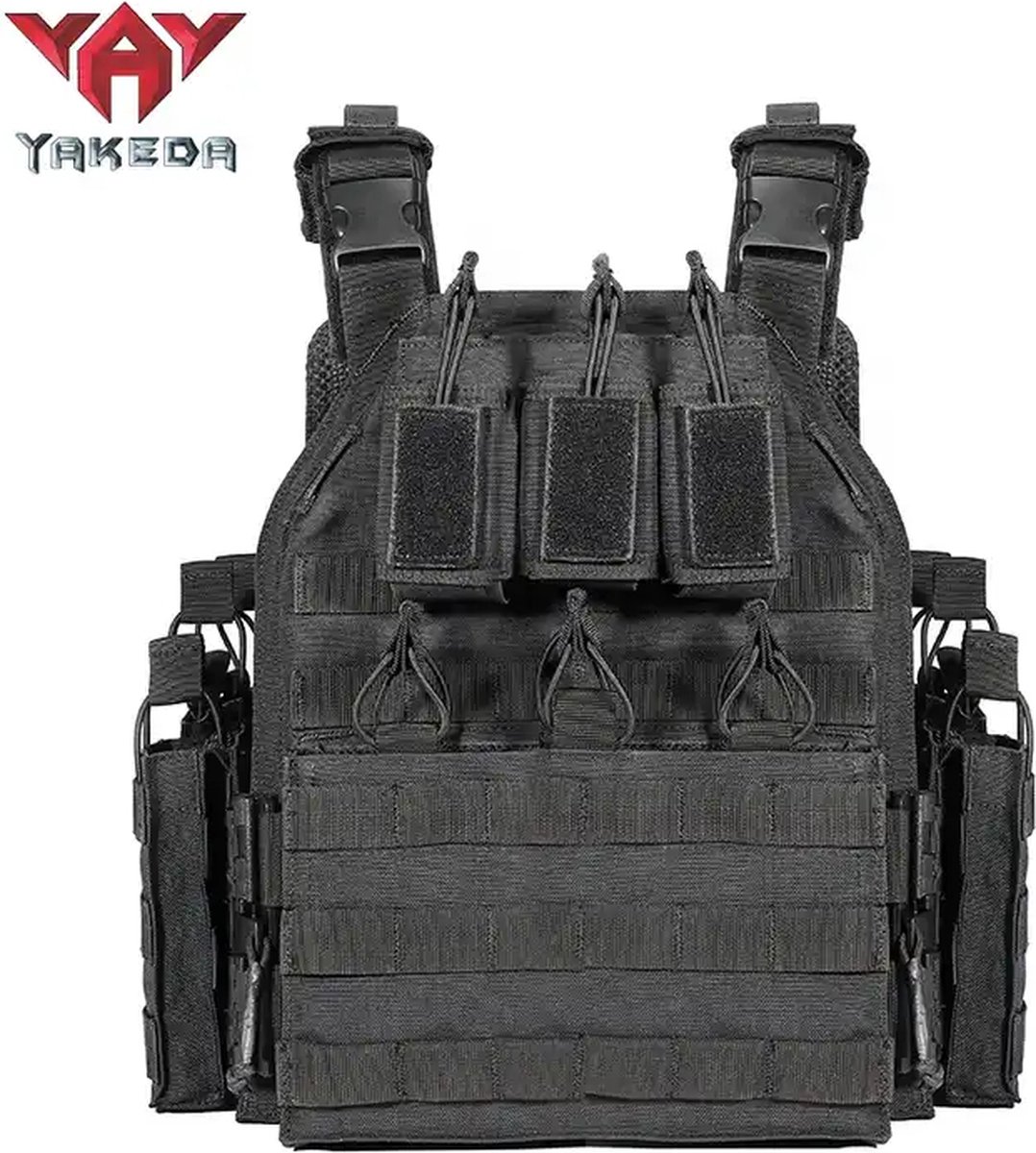 Yakeda ‘battle ready’ quick release plate carrier Zwart