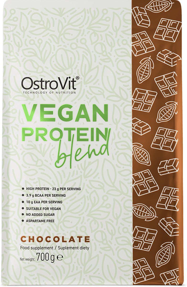 Goedkoopste Protein Poeder - OstroVit Vegan Protein Blend 700 g - - chocolade