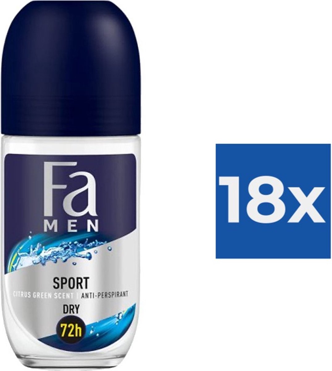 Goedkoopste Fa Deodorant Roller Sport Men 72H 18 x 50 ml