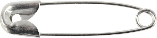Veiligheidsspelden - Sluitspelden - Safety Pins - Zilver - L: 22 mm - Dikte 0,6 mm - Creotime - 100 stuks