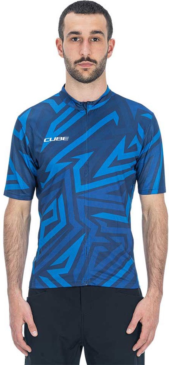 Cube Atx Cmpt Jersey Met Korte Mouwen Blauw L Man