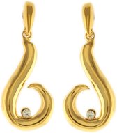 Behave Dames oorbellen hangers goud-kleur 5cm