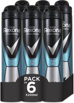 Rexona Men Deodorant 6 x 200 ml. - Xtra Cool - MotionSense - Voordeelverpakking - Anti-Transpirant - 0% Alchol