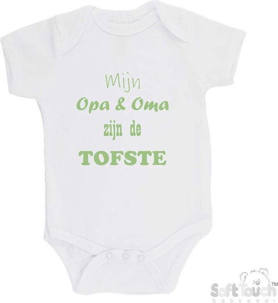 100% katoenen Romper Opa blij Oma blij want er komt weer een kleinkind bij!!! Unisex