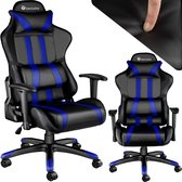 Gaming chair, bureaustoel Premium racing style zwart blauw 402031