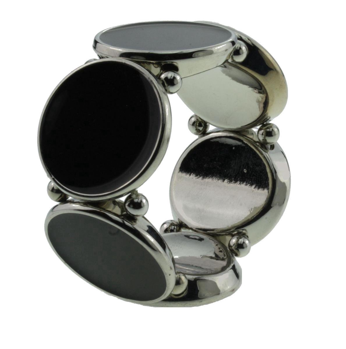 Behave - Rekarmband dames - Zilverkleur zwartgrijs - Modern contrast
