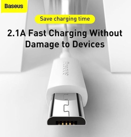 Baseus TZCAMZJ-02 câble USB 1,5 m USB A Micro-USB B Blanc