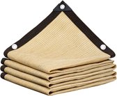 Patio Roof Shade, Beige Awning with Eyelets, Sun Protection for Greenhouse, Shade Net with Perforations for the Home Flower Garden, Balcony Plants, Greenhouse