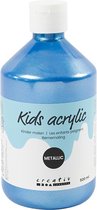 Acrylverf Metallic, metallic, blauw, 500 ml/ 1 fles