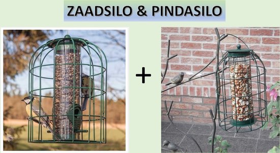 Vogelvoederhuis met Beschermkooi Groen