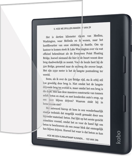 Geschikt voor Kobo Libra 2 Screenprotector - Beschermglas Folie geschikt voor Kobo Libra 2