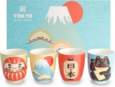 Tokyo Design Studio - Koffiekopjes - Set van 4 - Kawaii - 170ml