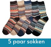 Winter Sokken met Vintage Nordic Design - maat 38-41 - Retro Socks dames - Wintersokken/Wandelsokken