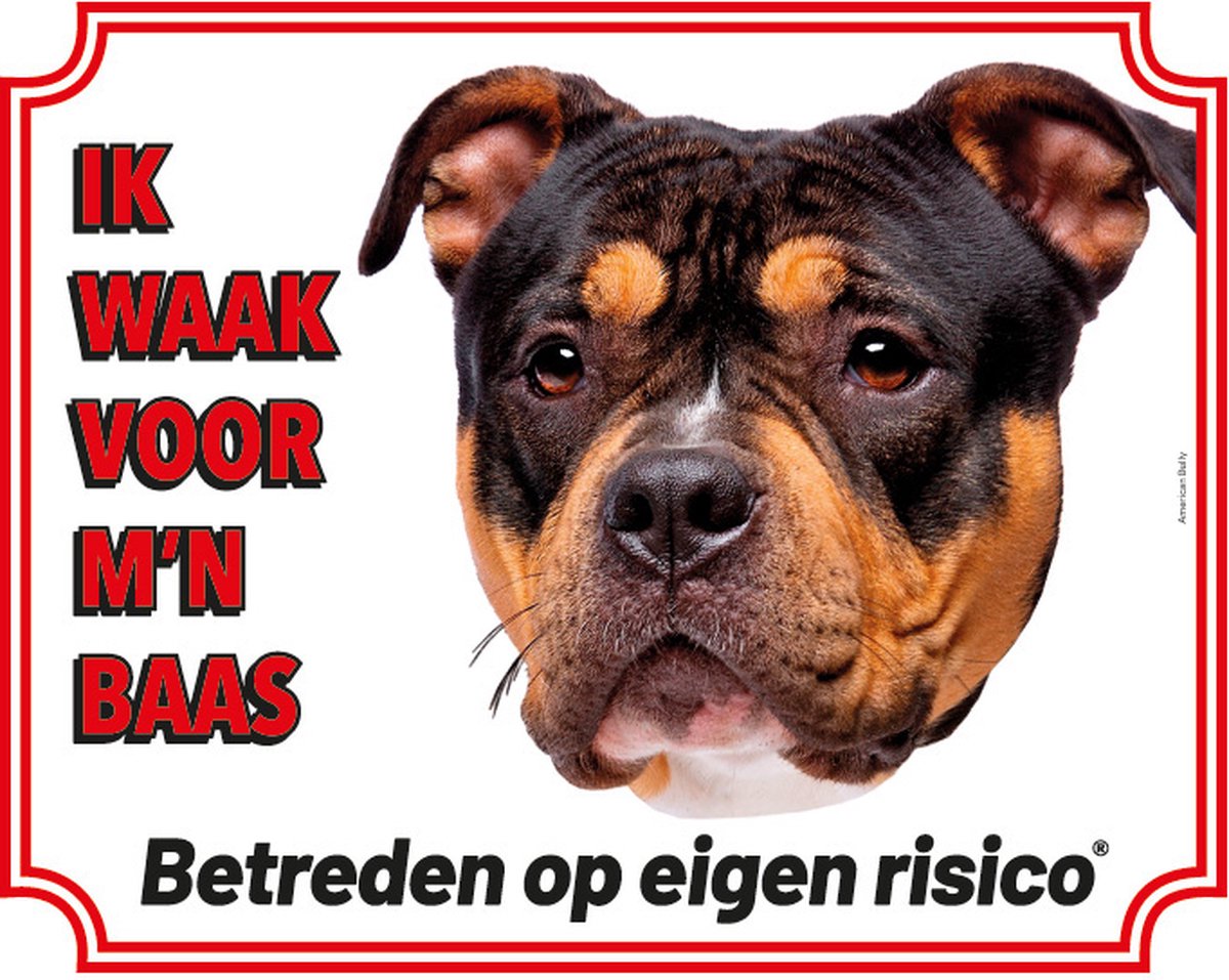 Bol.com American Bully Waakbord - Ik waak voor mijn baas aanbieding