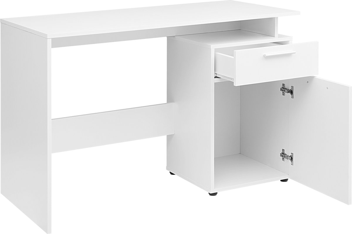 ACAZA Bureau - Bureau met Lades - Bureautafel - Wit - Computertafel - Laptoptafel