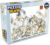 Puzzel Dinosaurus - Kinderen - Jungle - Groen - Dieren - Natuur - Legpuzzel - Puzzel 500 stukjes