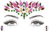 Boozyshop ® Glitter Face Jewels Ayden - Festival glitter gezicht - Rhinestones - Plak diamantjes - Zelfklevende plaklaag - Multicolor