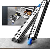 Drawer Runners with Lock Attached 120 kg Load Capacity Industrial Ball Bearing Drawer Runners 300 350 400 450 500 550 600 650 700 750 800 850 900 950 1000 mm, Side Mounting 1 Pair