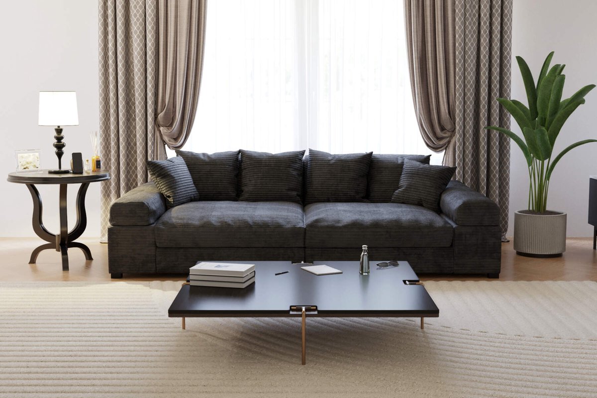 zitbank fatguy big sofa - corduroy ribstof black - Hoekbanken en Zetels met diepe zit - seatsandbeds