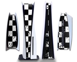 Gadgetpoint - Console Sticker Strip voor PS5, PlayStation 5 - Performance Gaming Skin - Bescherming Accessoires - Zwart/Wit