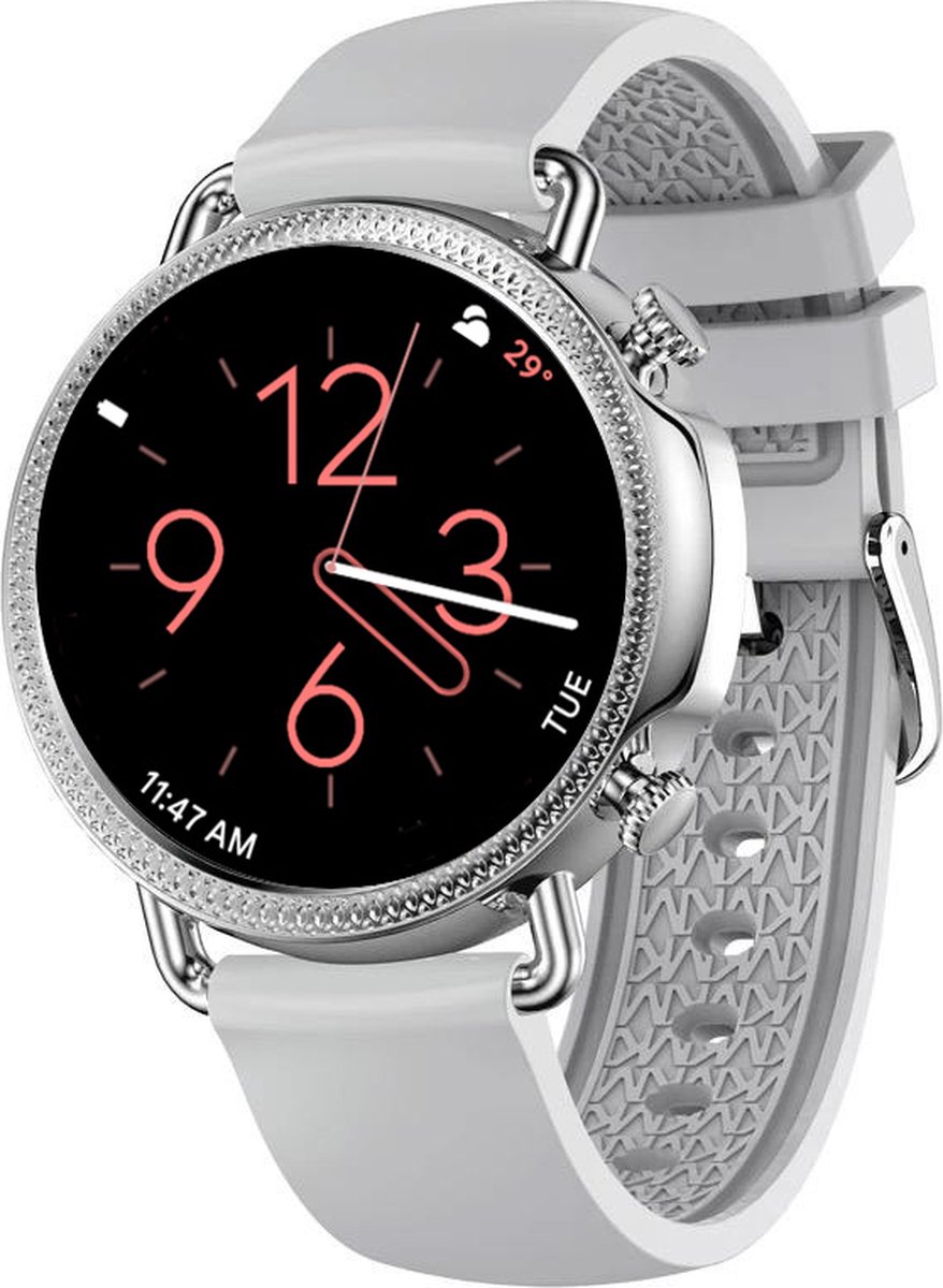 Royal Supplies Q37 - Smartwatch - Smartwatch Dames - Heren& Kinderen- Screenprotector- Grijs