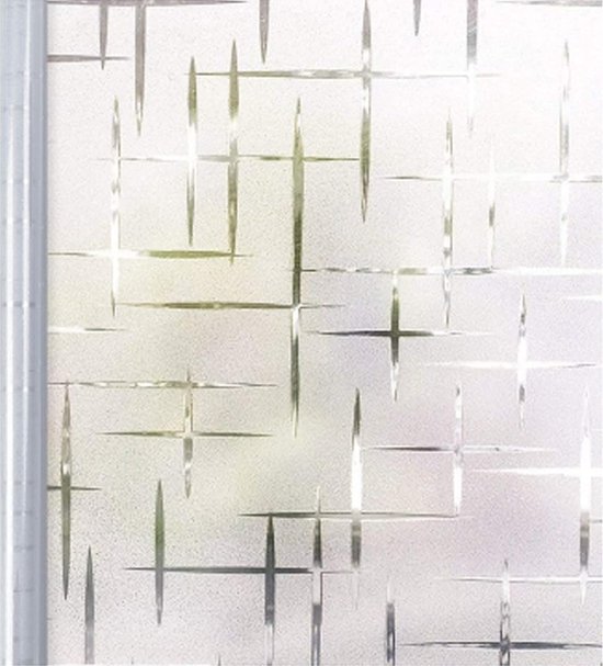 Privacy Frosted Window Film Vlek Glas Film Venster Cling ondoorzichtige No-Lijm folie venster zelfklevende privacy film privacy statische hechting voor glazen deuren badkamer sterren kruis 90 x 200 cm